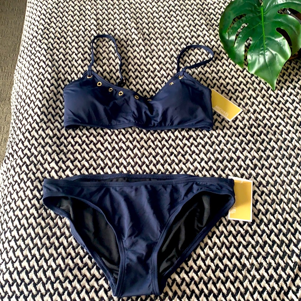 Michael Kors navy bikini. M